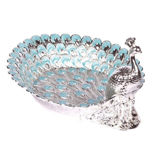 Metal Peacock Tray (8 X 6.5 X 4 In)
