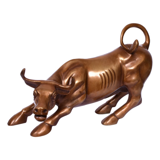 Brass Fighting Bull (12.5 X 7.5 In)