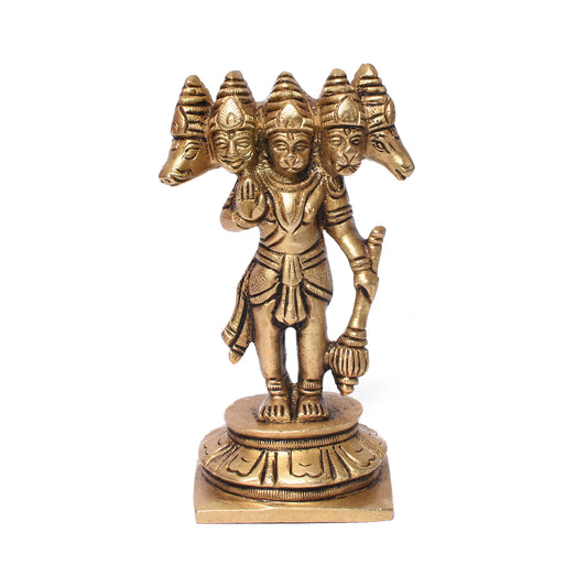 Hanuman Standing With 5 Faces On Sq Base (4 In)
