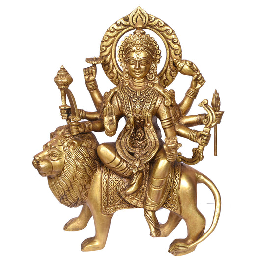 Durga Sitting On Lion Without Base (11.5 In)