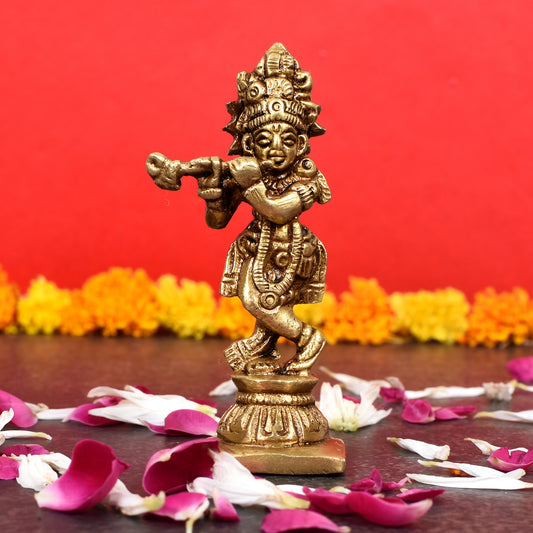 Krishna Standing On Sq Base (3 In)