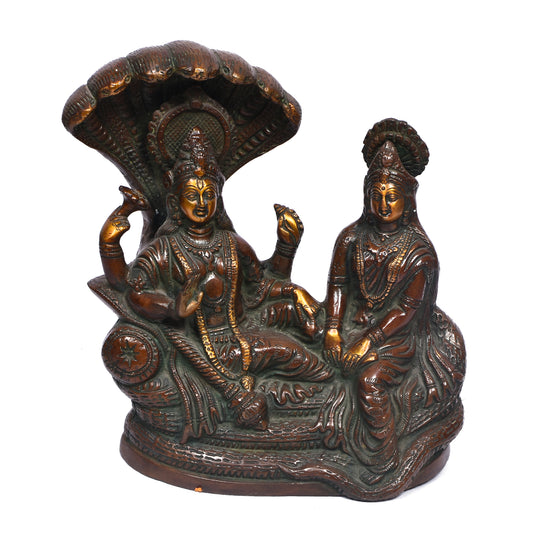 Vishnu Lying On Cobra With Laxmi Fine (9 In)