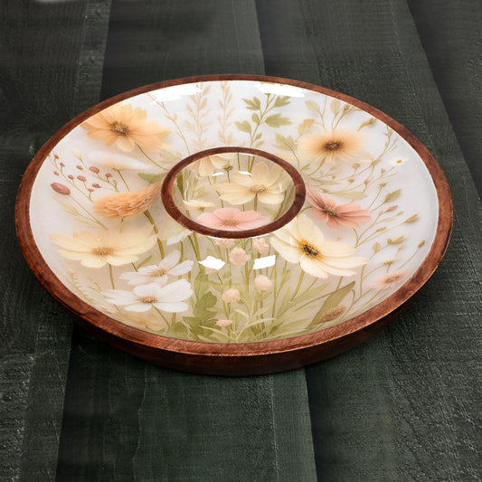 Decal Printed Wooden Chip & Dip (11 In)