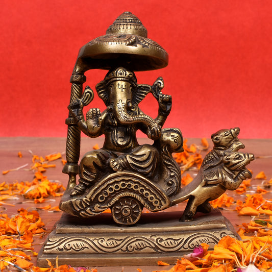Ganesh on Rath (5 X 5.5 In)