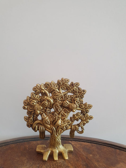 Brass Tree With Birds (4 In)