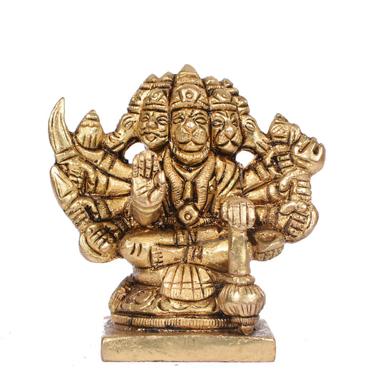 Hanuman Sitting With 5 Faces On Sq. Base (2.75 In)