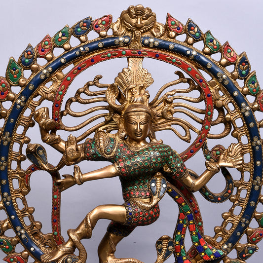 Natraj Dancing Tripple Ring & Om Design (19 In)