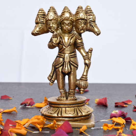Hanuman Standing With 5 Faces On Sq Base (4 In)