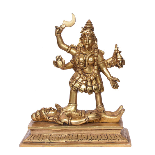 Kali Standing On Shiva With Rectangular Base (6.5 In)
