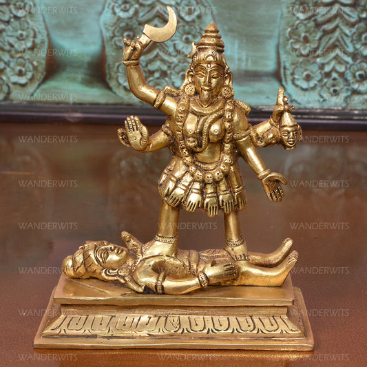 Kali Standing On Shiva With Rectangular Base (6.5 In)