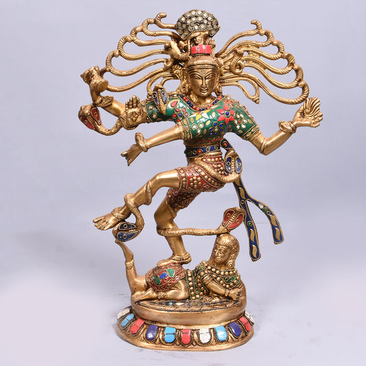 Shiva Dancing On Lotus Base (15.5 In)
