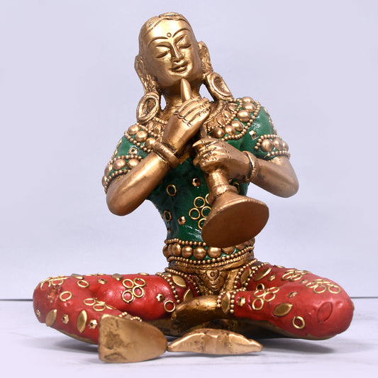 Musical Lady Set Of 4 With Stone Work (6 In)