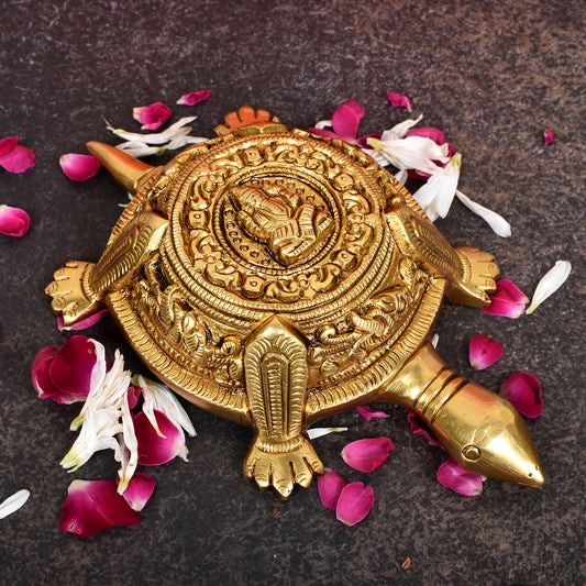 Tortoise With Ganesh Carving (4 X 7 X 1.2 In)