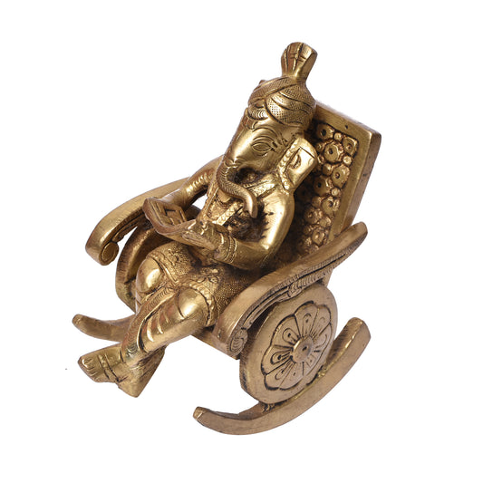 Ganesh Reading Book On Chair (4.5 In)
