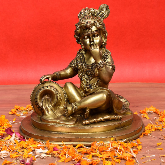 Krishna Sitting With Pot (6 In)