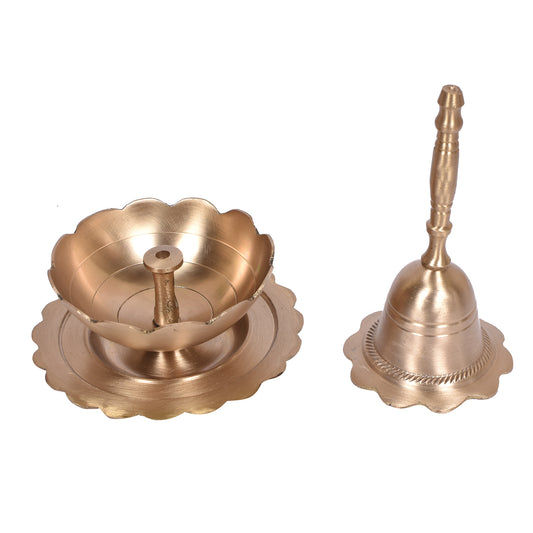 Bell (3.5 X 1.7 In) & Diya (1.3 X 3 In) Set