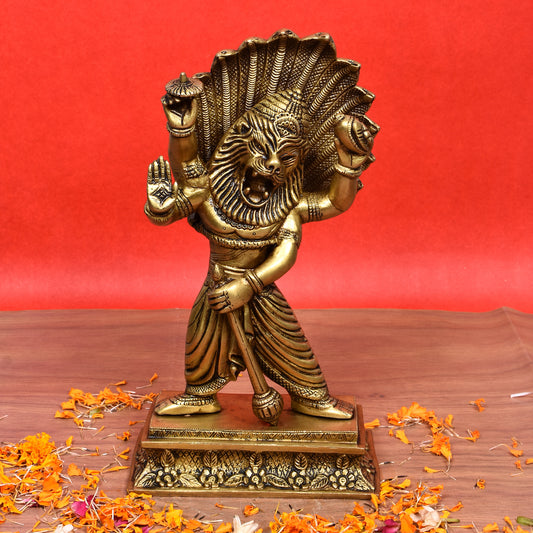Narsimha Standing With Cobra Sq Base (12 In)