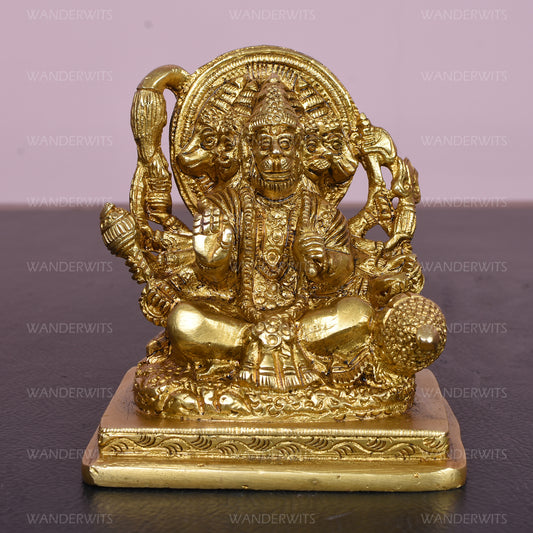 Hanuman Sitting With 5 Face On Sq. Base (3.5 In)
