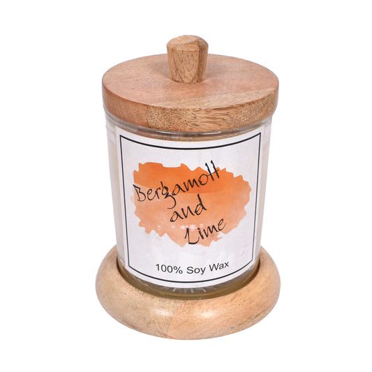Wooden Base Soy Wax Candle - Set of 2
