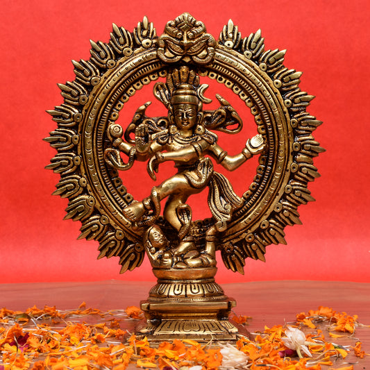 Natraj Dancing On Dbl Designer Base With Yelly Ring (9 In)