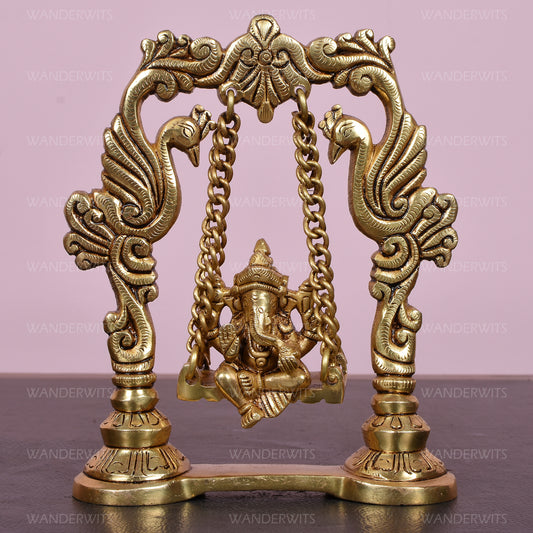 Ganesh Swing With Peacock Ring ( 5.5 X 1.75 X 6.75 In)