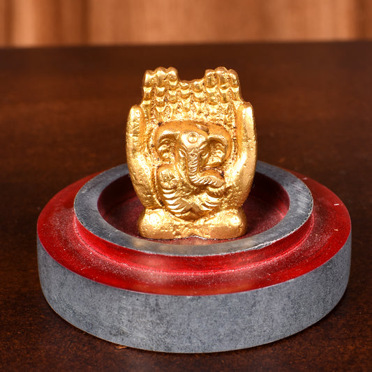 Incense Burner on Stone Plate  - Hand Ganesh