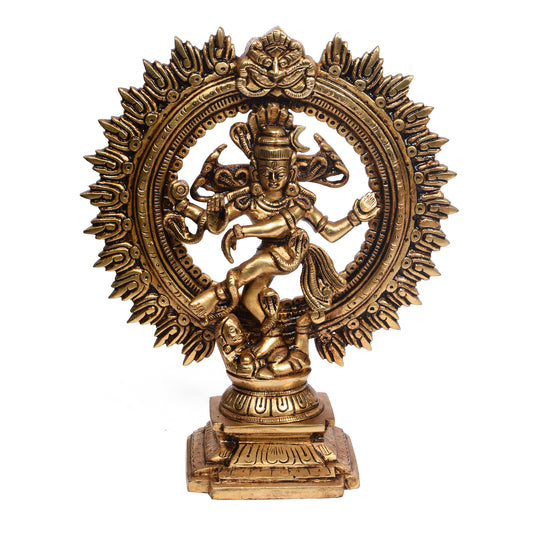 Natraj Dancing On Dbl Designer Base With Yelly Ring (9 In)