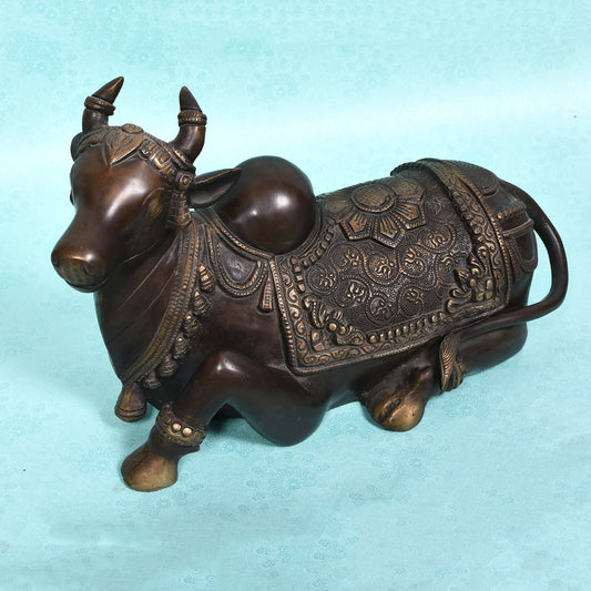 Nandi Sitting Carved Without Base (15 X 9 In)