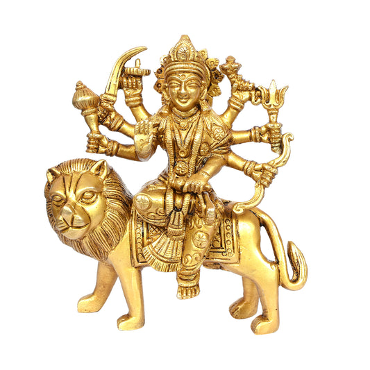 Durga Sitting On Lion W/Out Base Fine (6 In)