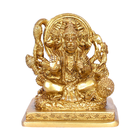 Hanuman Sitting With 5 Face On Sq. Base (3.5 In)