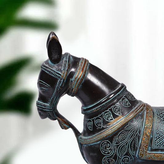 Horse Standing Carved (12 In)