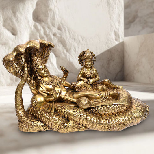 Vishnu Lying With Laxmi On Cobra (22 X 13 In)