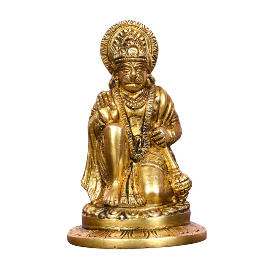 Hanuman Sitting On Rd Carved Base (3.75 In)