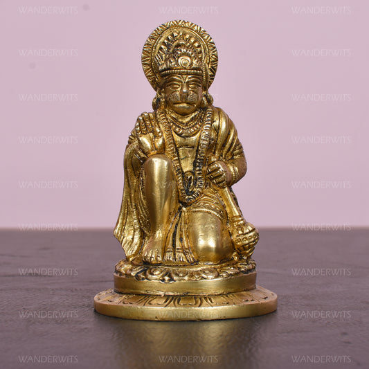 Hanuman Sitting On Rd Carved Base (3.75 In)