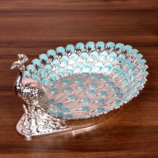 Metal Peacock Tray (8 X 6.5 X 4 In)