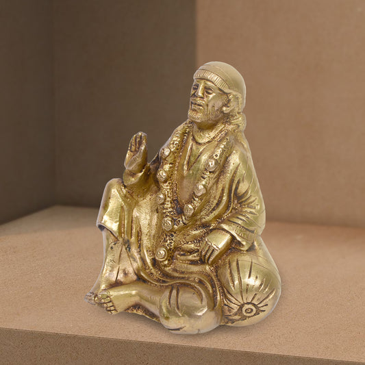 Sai Baba Sitting Without Base With Pillow (4 In)