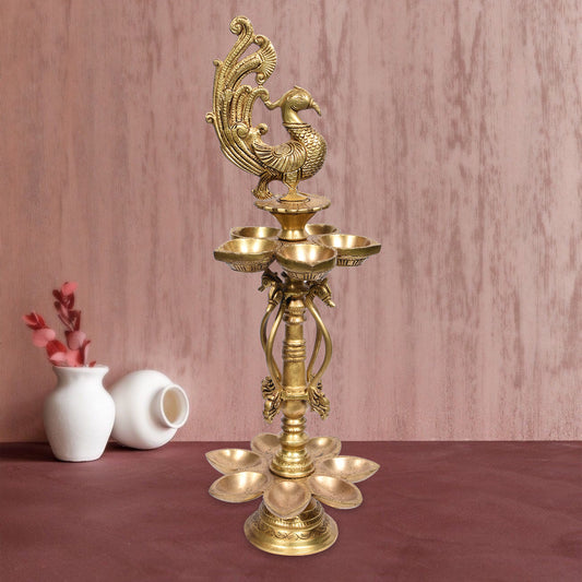 Peacock Oil Lamp (18 In)