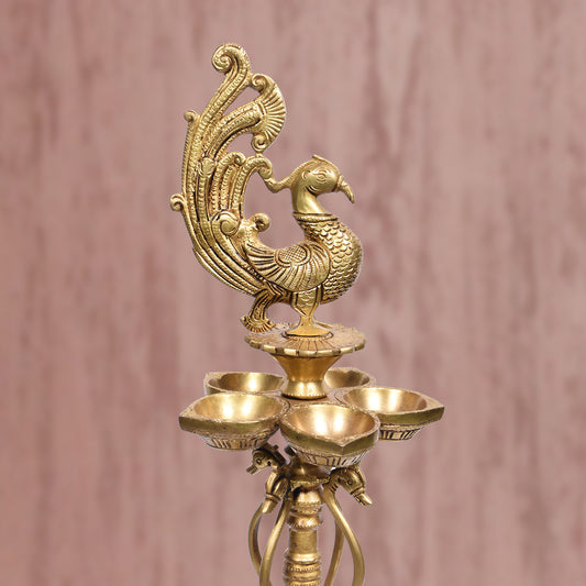 Peacock Oil Lamp (18 In)