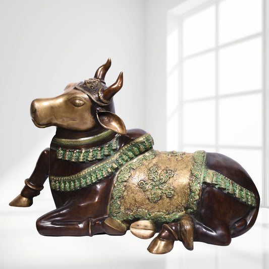 Nandi Sitting Carved Without Base (24 In)