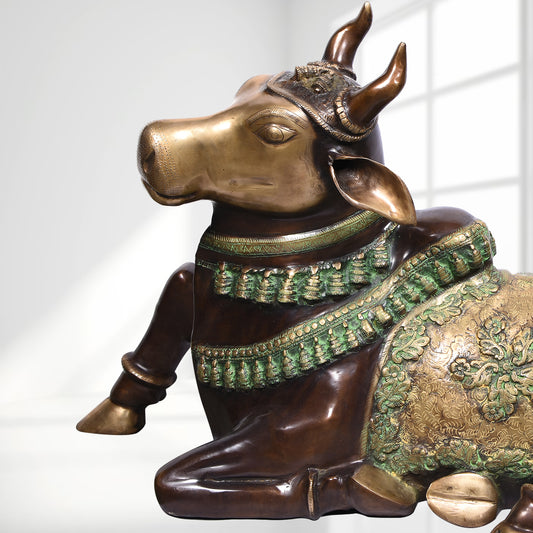 Nandi Sitting Carved Without Base (24 In)