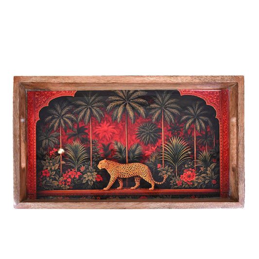 Wooden Tray (Set of 3) - Leopard