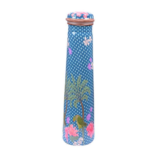 Decal Printed Tower Bottle - Blue (900 ml)