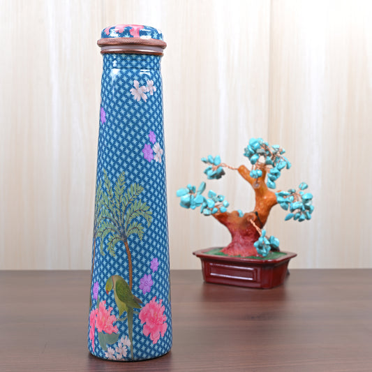Decal Printed Tower Bottle - Blue (900 ml)