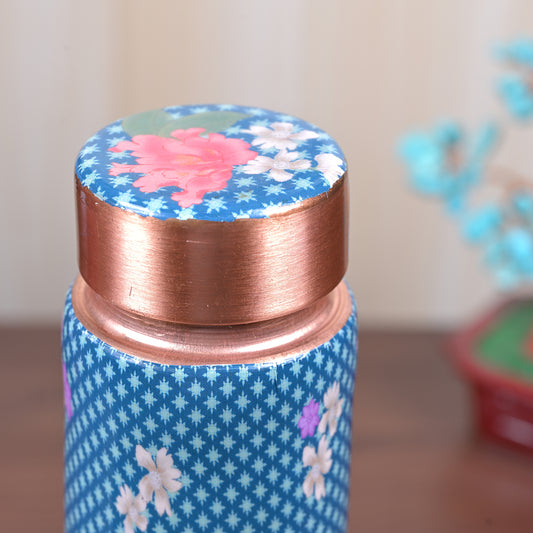 Decal Printed Slim Bottle - Blue (750 ml)