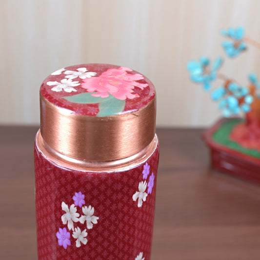 Decal Printed Slim Bottle - Red (750 ml)