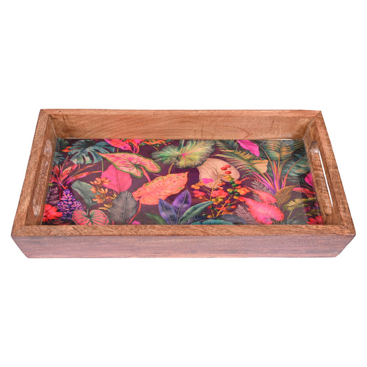 Wooden Tray (Set of 3) - Leafs