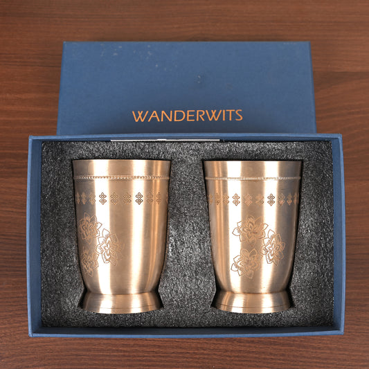 Brass Glasses (Set Of 2) - 4 In