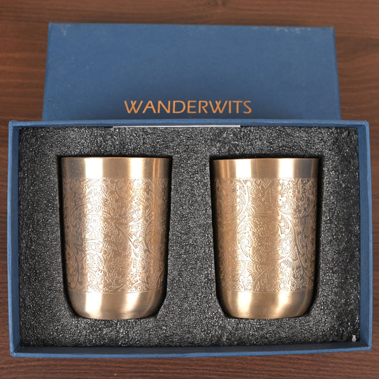 Brass Glasses (Set Of 2) - 3.75 In