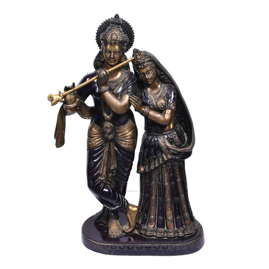 Radha Krishna Standing On Oval Base (24 In)